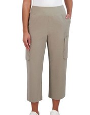NWT Sage Collective Women's XL Tan Cargo Pants Cropped Inseam 25.5"