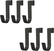 Over Cabinet Door Hooks, 6 Pack Heavy Duty Metal J-Hooks for Kitchen, Bathroom,