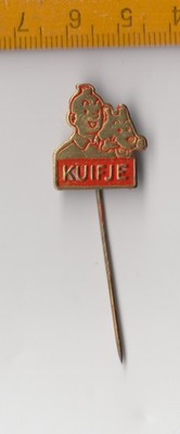 Vintage KUIFJE (TINTIN) Orange stick pin badge 1960s Comic Book