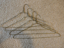 Metal Clothes Hangers, 5 Count, Heavy Gauge, Brass Color, 17 and 15/16 inch long