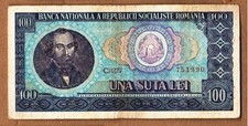 Banknote Romania 100 lei 1966 , P 97 a    , see scan.