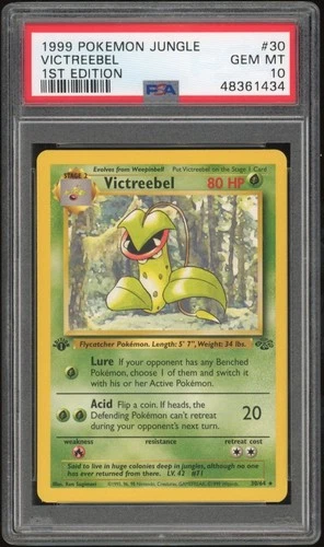1999 Pokemon Victreebel Jungle 1st Edition #30 PSA 10