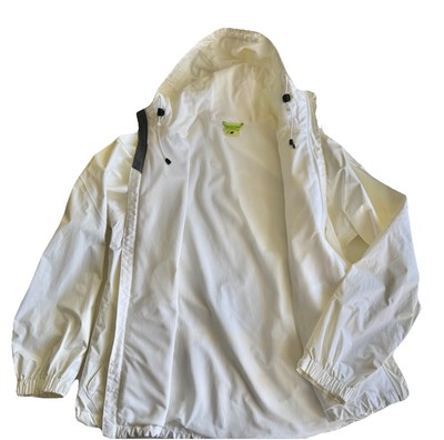 NWOT SZ Large Womens Koppen Windbreaker Rain Hooded Jacket White Summer Beach