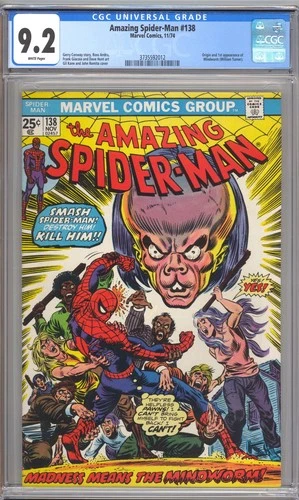 Amazing Spider-Man #138 CGC 9.2 - 1st Appearance of Mindworm - White Pages