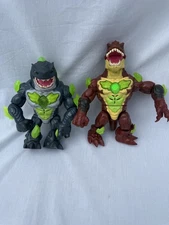 LOT 2 Beast Lab Shark & Dino BEAST Creator Experiment Action Figure Lights Sound