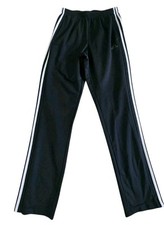 Adidas Women's Black White 3 Stripes Active Sport Stretch Pants Sz L