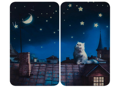 WENKO Herdabdeckplatte Universal Mod. Moon Cat, höhenverstellbar für alle Herdar