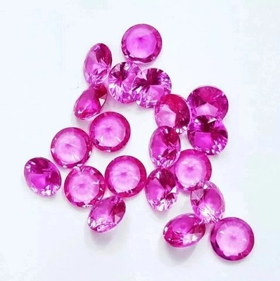 4-5 Pcs Natural Pink Sapphire 50 Ct Certified Loose Gemstone Round Cut Lot+Gift