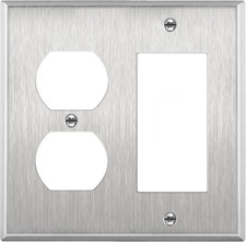Combination Duplex Receptacle Decorator Metal Wall Plate  Combination Duplex 
