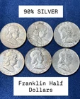Lot of (6) 1962-63 Silver Half Dollars 90% Silver- LOT Z-14