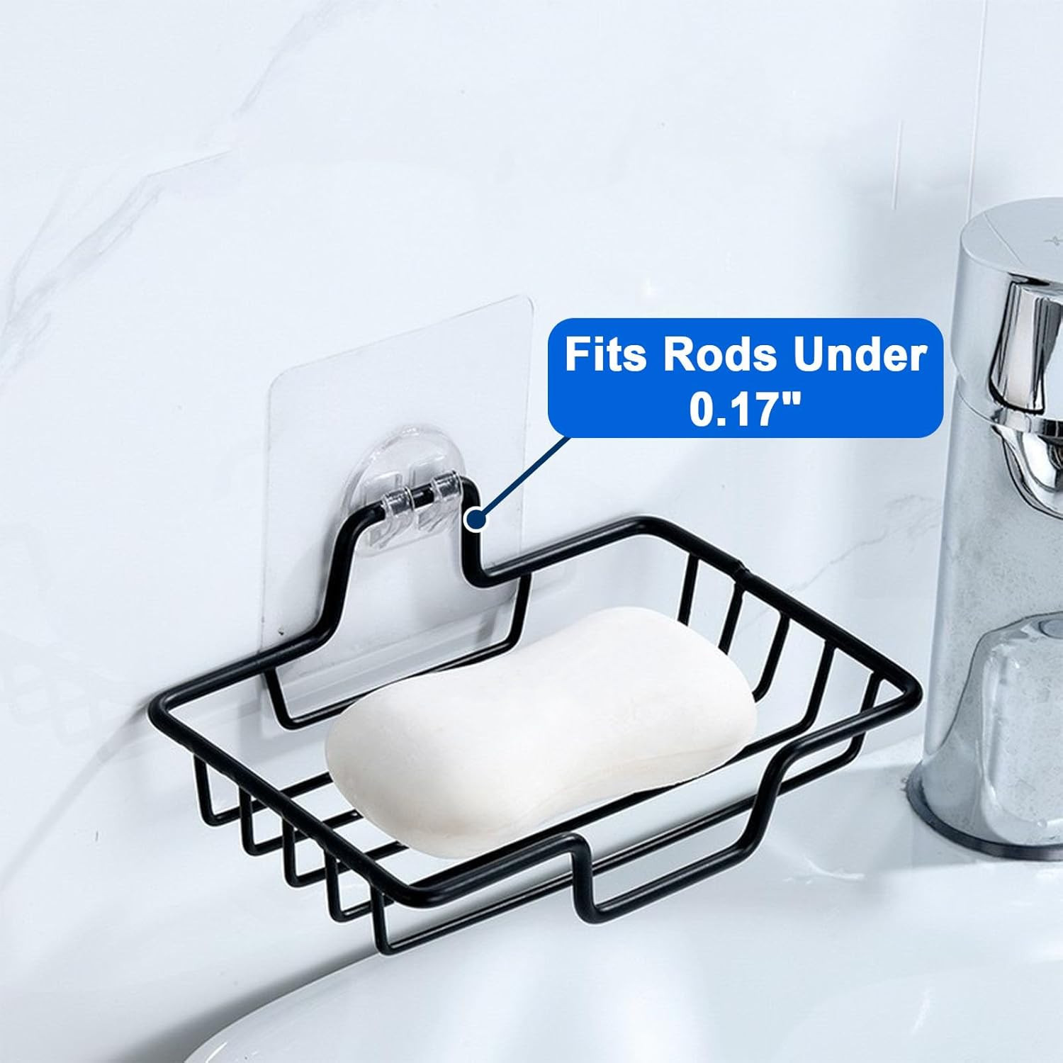 4 Packs Shower Caddy Adhesive Replacement, Strong Adhesive Hooks for Shower Cadd