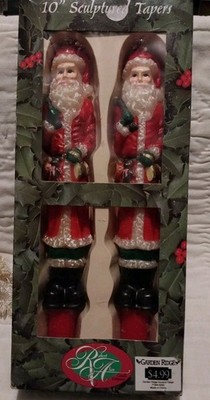 Vintage ROBERT ALAN Candle Co. Santa Claus Two Sculptured Tapers, #19229, 10''