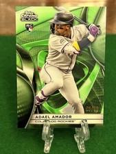 /99 Adael Amador RC 2025 Topps Chrome Black #147 Base Green Refractor Rockies