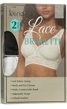 Women's Lace Bralette Set - Black and White Size Large New in Box Free Shipping