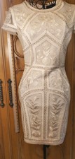 Lulus White Sequin Beaded Embroidered Bodycon Mini Dress Size XS Wedding Gatsby