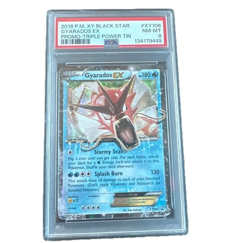 2016 Pokémon XY Black Star Gyarados EX Promo Power Tin Card #XY106 PSA 8