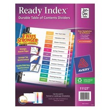 AVERY 6XVU9 PK 24 Index Tabs,12 Tabs,Multicolor 6XVU9