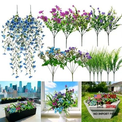 Artificial Flowersfor Outdoors,18 Bundles Bouquet of Colorful Violets Set.Faux
