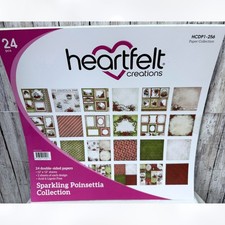 Heartfelt Creations SPARKLING POINSETTIA Christmas 12x12 Paper Collection Rare