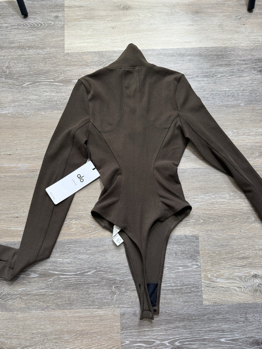 Alo Yoga Rise-Up Long Sleeve Bodysuit - Espresso / XXS | eBay