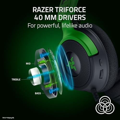 RAZER KRAKEN V4 X WIRED GAMING HEADSET: 40 MM DRIVERS - -  MINECRAFT EDITION