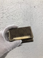 GUCCI 6 Key Case Bin20 GG Canvas Gold Hardware Key Holder Classic