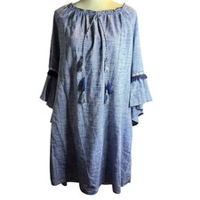 Style & Co Melly Cotton Off The Shoulder Dress, Embroidered Boho, Medium