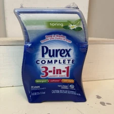Purex Complete 3-in-1 Laundry Sheets Dispenser 20 Loads HTF Spring Oasis NOS NEW