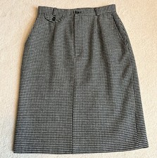 Vintage Ralph Lauren 100 Wool Houndstooth Pencil Skirt Made in USA Size 8