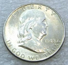 New Listing1948 D Franklin Half Dollar AU Frosty Bright Luster in saflip #S312