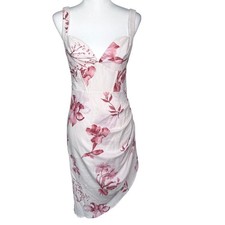 CIDER NWT Women's Small Cream Pink Floral Sweetheart Asymmetrical Midi Dress