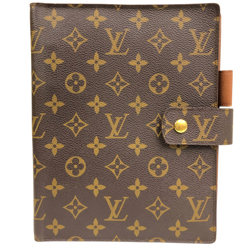 Auth Louis Vuitton Agenda GM Notebook Cover Monogram Day Planner Cover R20006