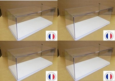4 Vitrinenboxen 1/18 weißer Sockel ''Exklusivität Bfc'' Neu MADE IN FRANCE