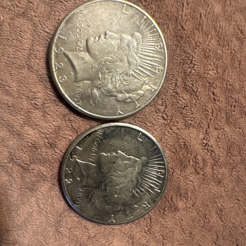 Peace Silver Dollar Coin Pair Circulated 1922s 1923s