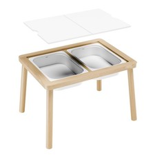 Sensory Table, Kids Activity Table, Wooden Play Table with Bins, Montessori T...