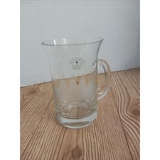 Vintage Hand Blown Romania Crystal Beer Mug Toscany Glass Tall Ship Etched MINT