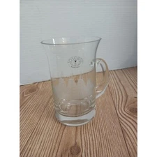 Vintage Hand Blown Romania Crystal Beer Mug Toscany Glass Tall Ship Etched MINT