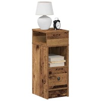 Nachttische 2 Stk. Mit Schublade Altholz-Optik 25X31X66 Cm