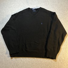VTG 90s Polo Ralph Lauren 100 Lambs Wool Pullover Sweater - Mens XL - Black