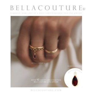 $490NEW 14K YELLOW GOLD NATURAL GARNET VICTORIAN VTG TEARDROP CHAIN RING 6 7 8 9