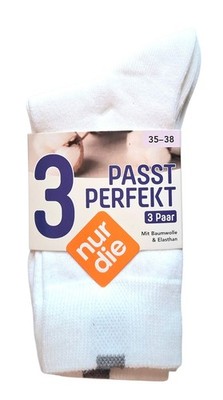 Nur Die Damen Passt Perfekt Socke Weiß Größe 35-38