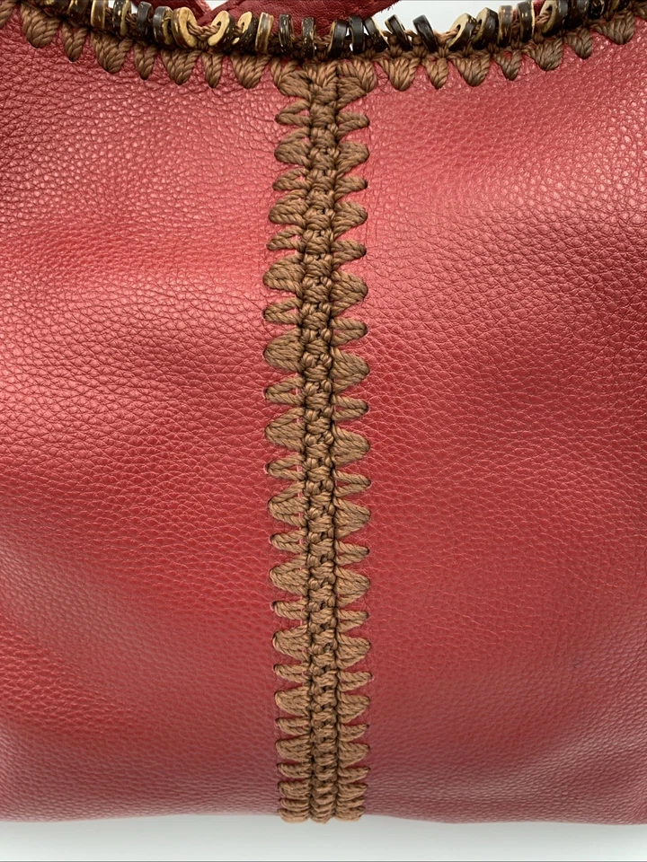 Bolso Cartera The Sak Huntley Hobo Cuero Carmesí 2019 Borla Original BOHO Flecos Foto 3 de 4