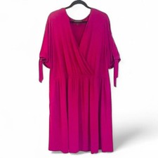Lane Bryant Women's Plus Sz 22/24 Matte Jersey Dress Fuchsia Pink Fit & Flare 