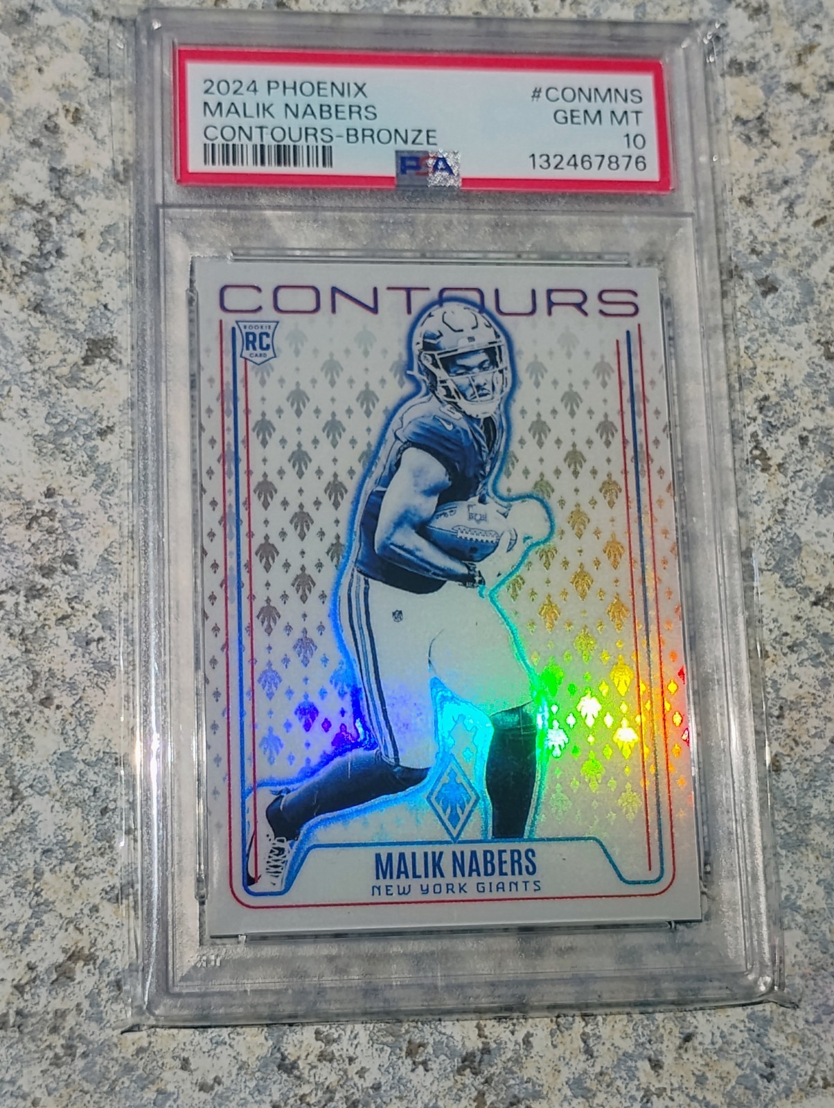 2024 Panini Phoenix - Contours Malik Nabers #CON-MNS Bronze /75 (RC) PSA 10