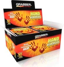 Grabber Hand Warmers - Long Lasting Natural Odorless Air 3.5x2", Red 