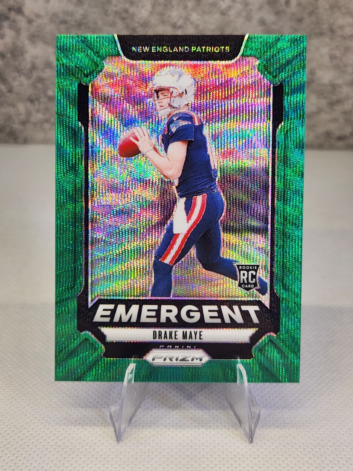 2024 Prizm Emergent Green Wave Drake Maye Rookie 4 New England Patriots