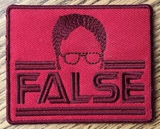 The Office Dwight Schrute Battlestar Galactica Red FALSE Patch, 3" x 2.375"
