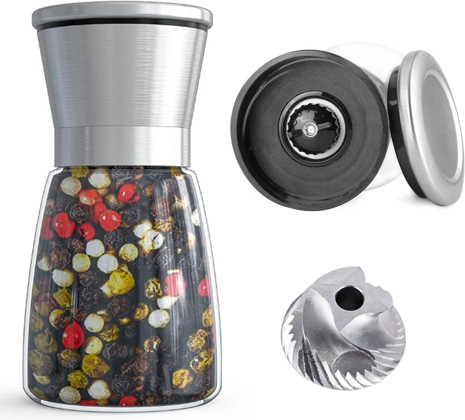 Professional Pepper Grinder Germany Hardened Carbon Steel Mechanism Rotor Refill