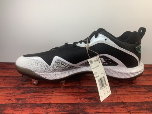 adidas ICON 6 Bounce ECP Metal Baseball Cleats EH2378 Mens Size 11.5 Black White - Picture 3 of 9