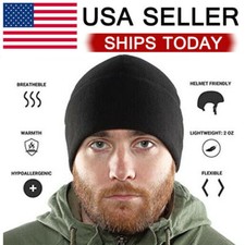 Black Military Tactical Skull Cap Winter Warm Fleece Windproof Ski Beanie Hats